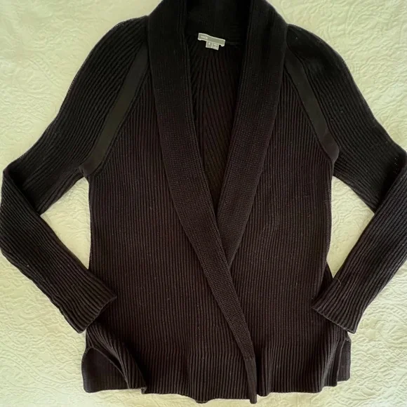 Vince navy blue shawl collar cotton cardigan - Picture 5 of 8